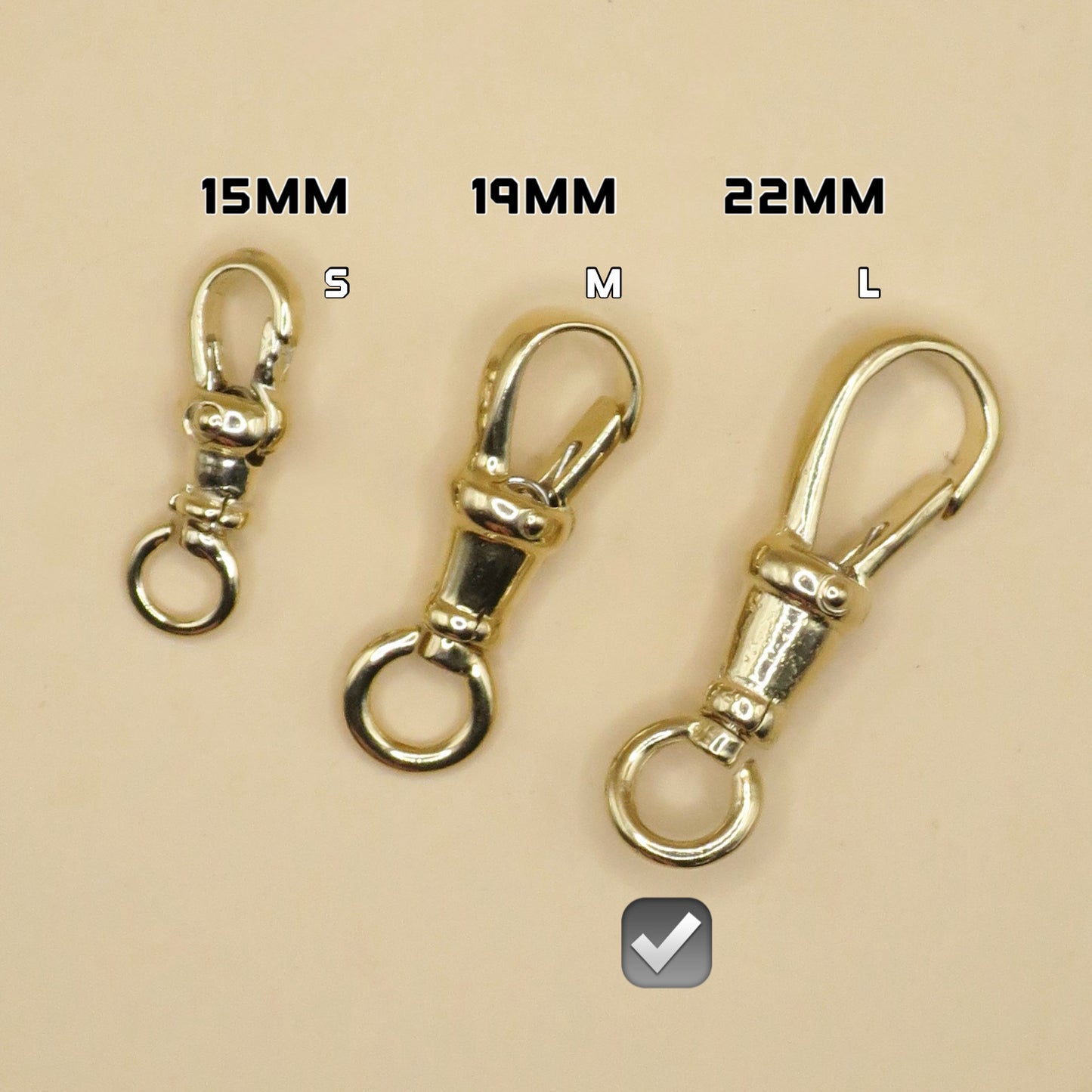 14K Yellow Gold Antique Style Swivel Clasp - Lobster Clip 22mm - LARGE