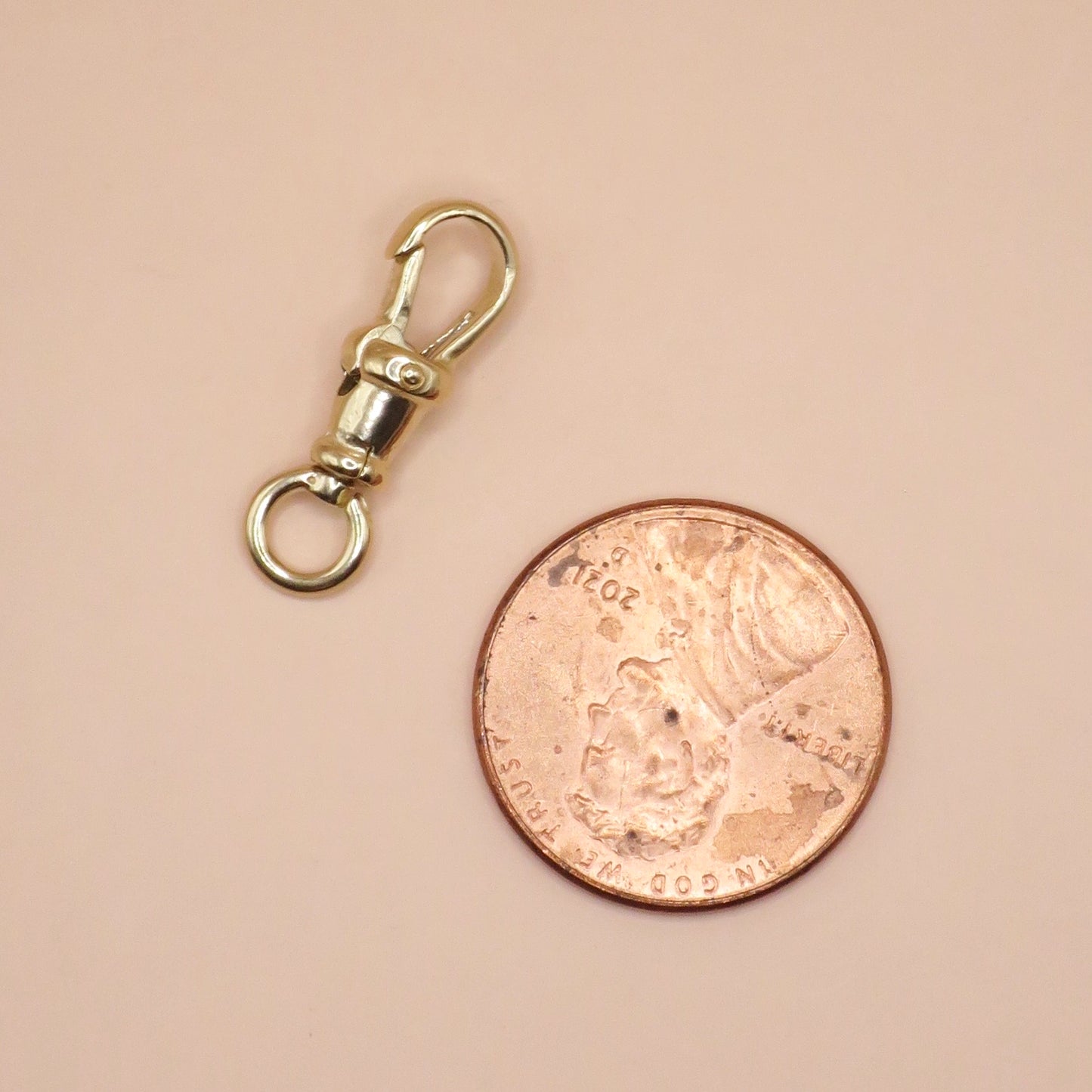 14K Yellow Gold Antique Style Swivel Clasp - Lobster Clip 19mm - MEDIUM