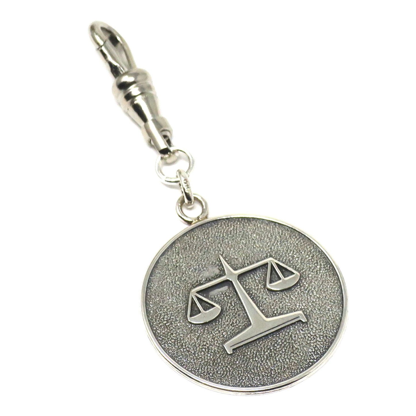 Vintage European 800 Continental Silver Libra Balance Zodiac Astrology Pendant
