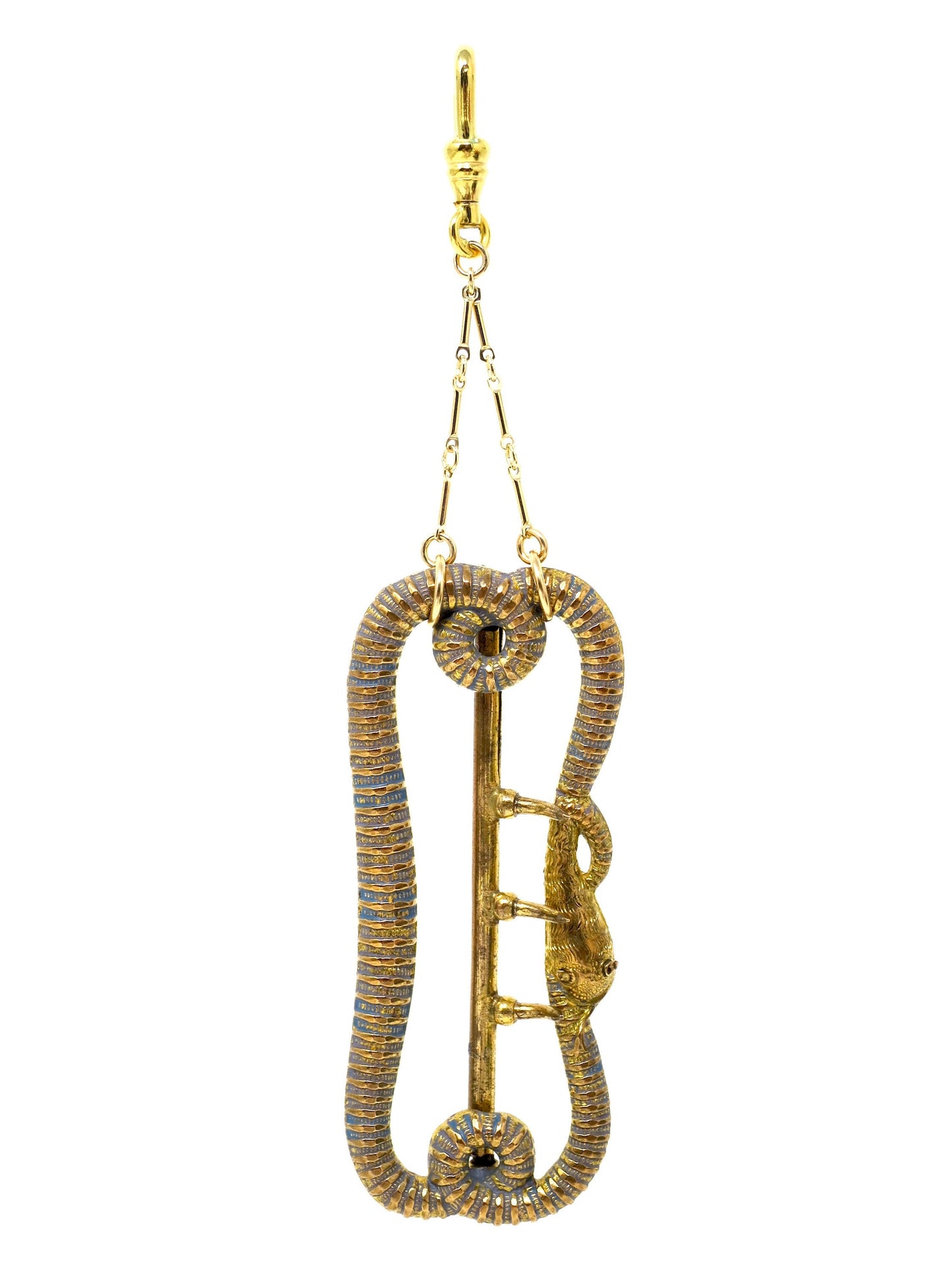 Antique Victorian Gold Filled Snake Serpent Ouroboros Buckle Pendant
