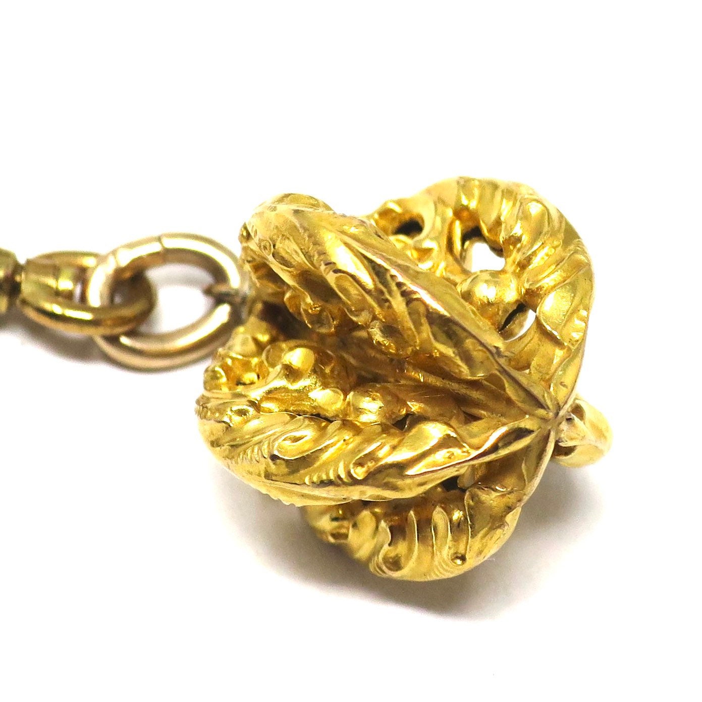 Antique Victorian 18k Yellow Gold Chasing Carambola Shape | Star Fruit Shape Charm
