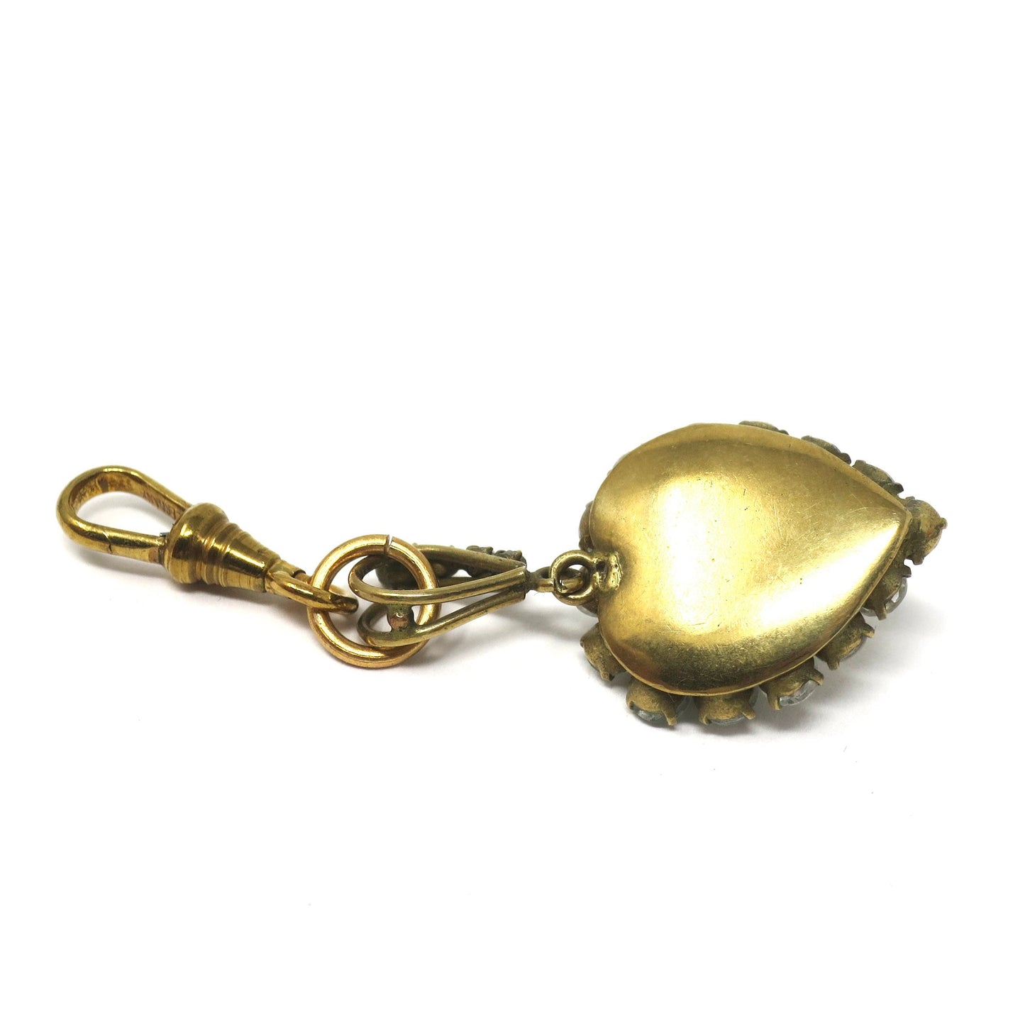 c. 1880s–1890s Antique Victorian Rose-Cut Diamond Paste Heart Pendant