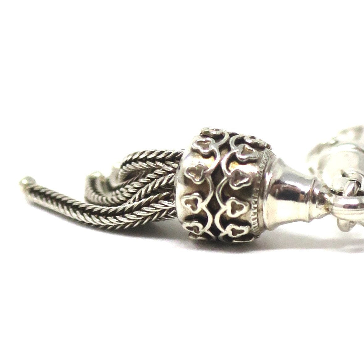 Antique Victorian Sterling Silver Ornate Fob Tassel Pendant