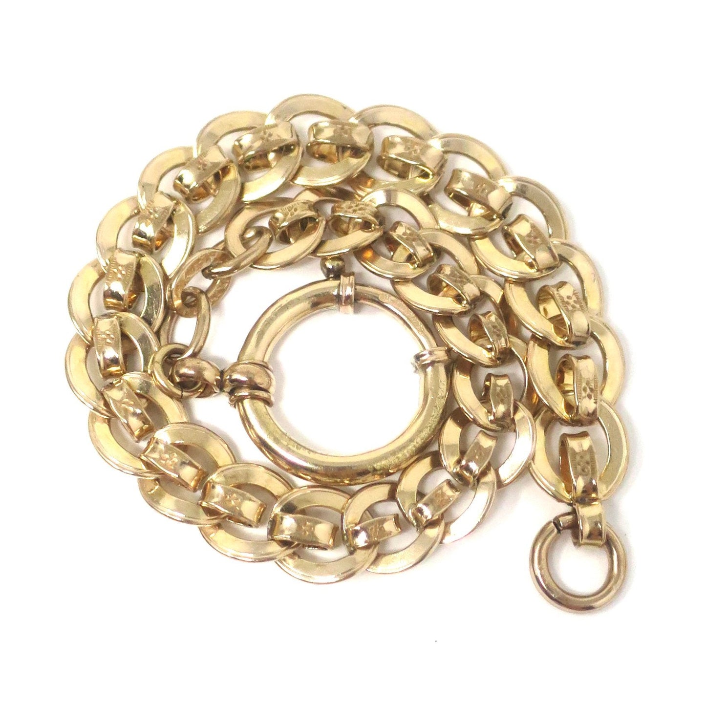 Antique Edwardian 10k Rose Gold Filled Pocket Watch Chain Bracelet