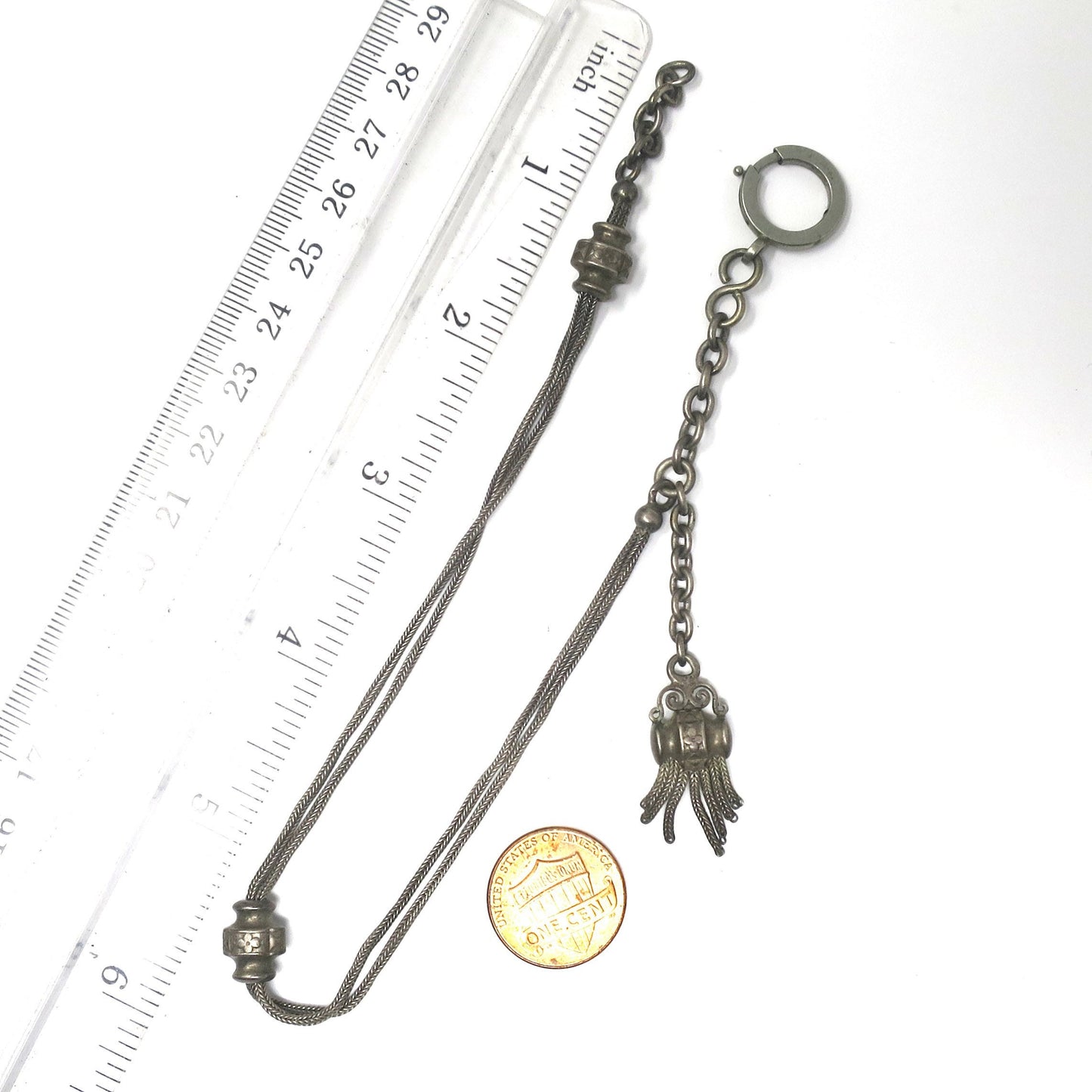 French European Albertina with Sliders and Tassel Pocket Watch Chain