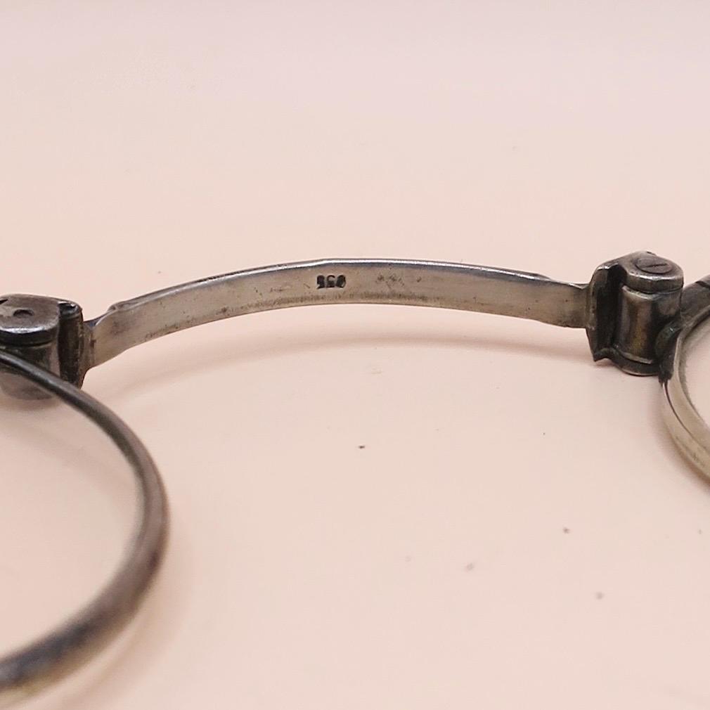Antique Victorian 835 Silver and Niello Enamel Folding Magnifying Glass/Eyeglass N17