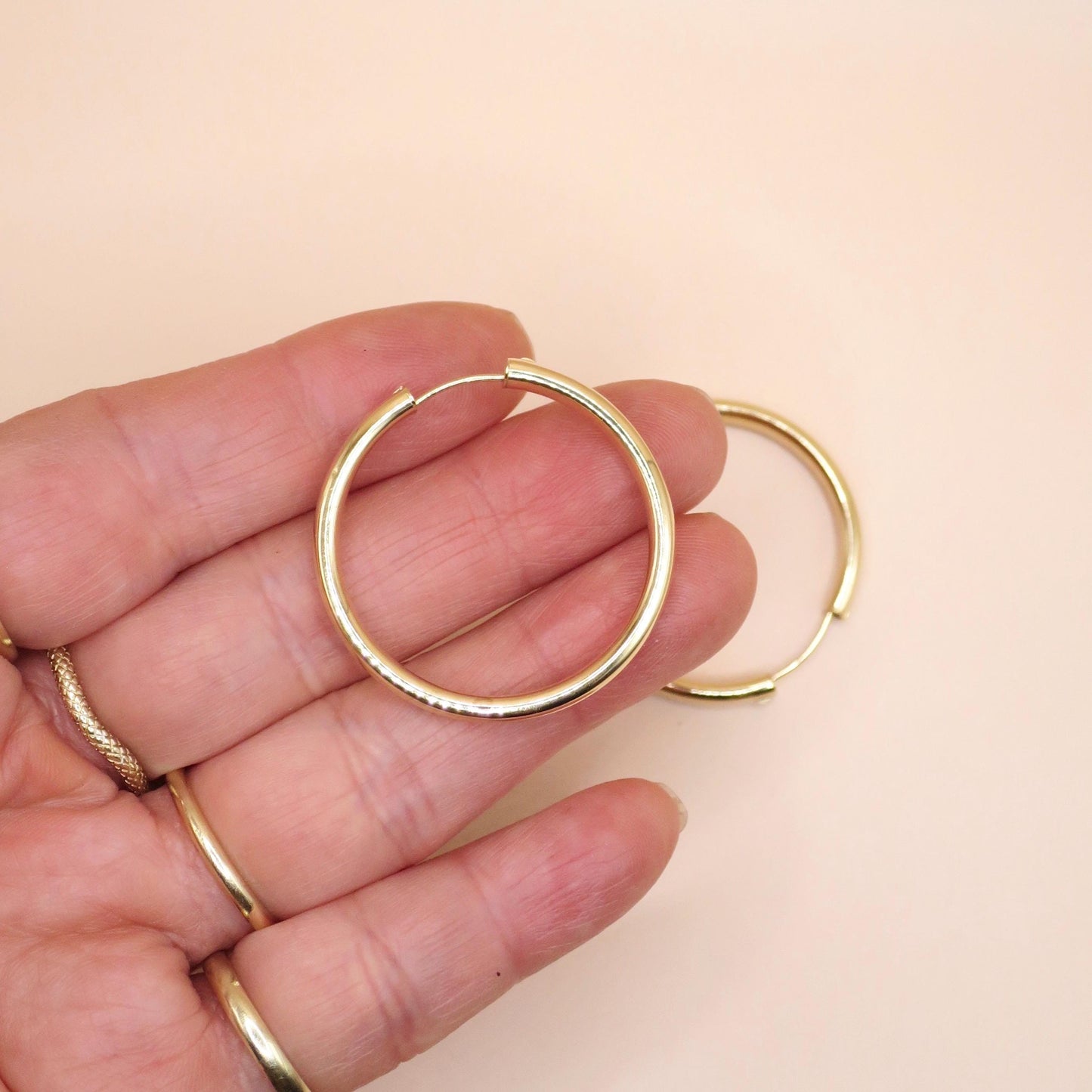Preloved Vintage 14k Yellow Gold Hoop Earrings, 2.1 grams