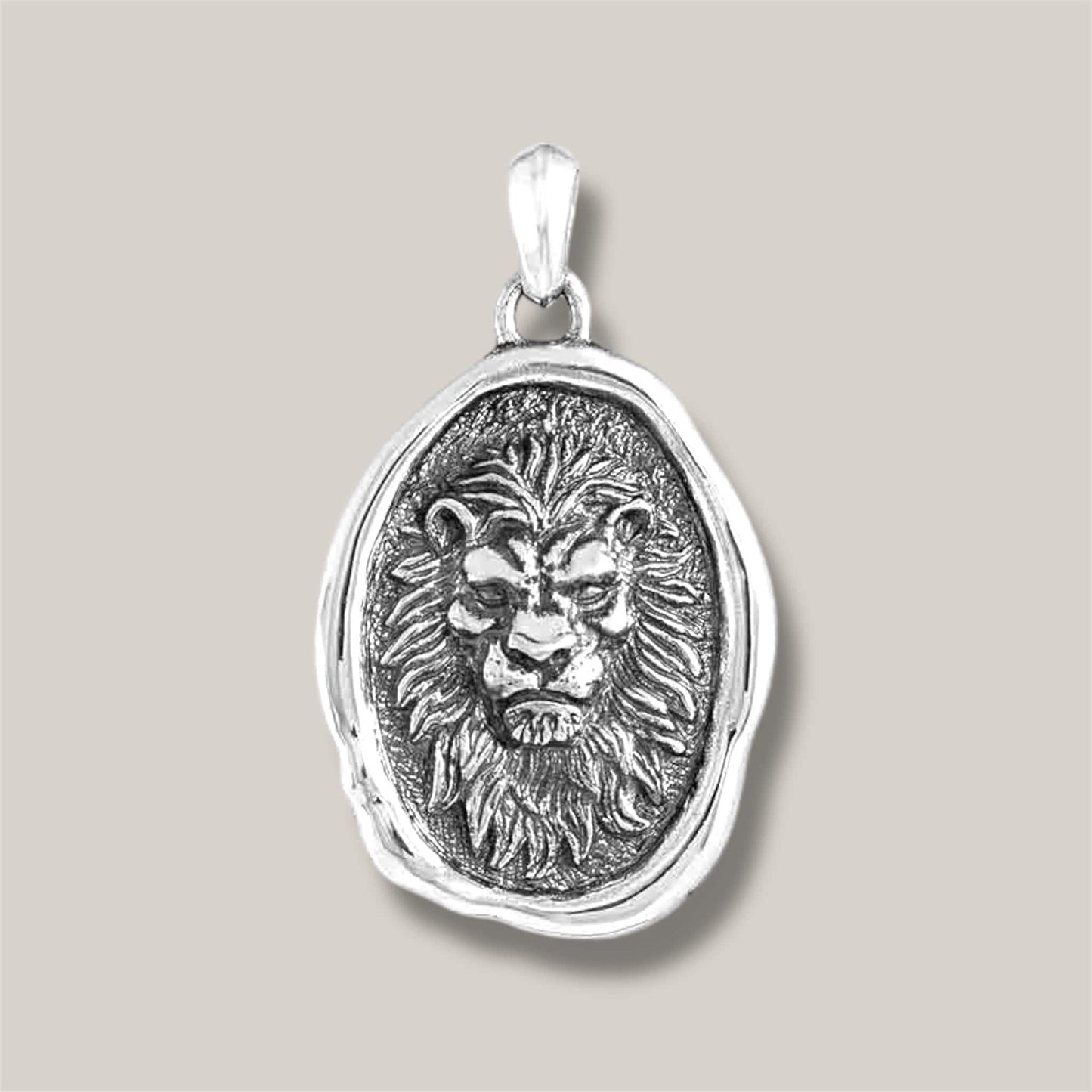 Solid 925 Sterling Silver King of the Jungle Lion Leo Charm Pendant
