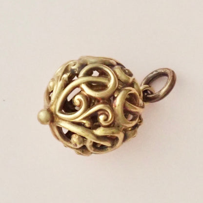 Antique Victorian Open-Work Scroll "Orb" Charm