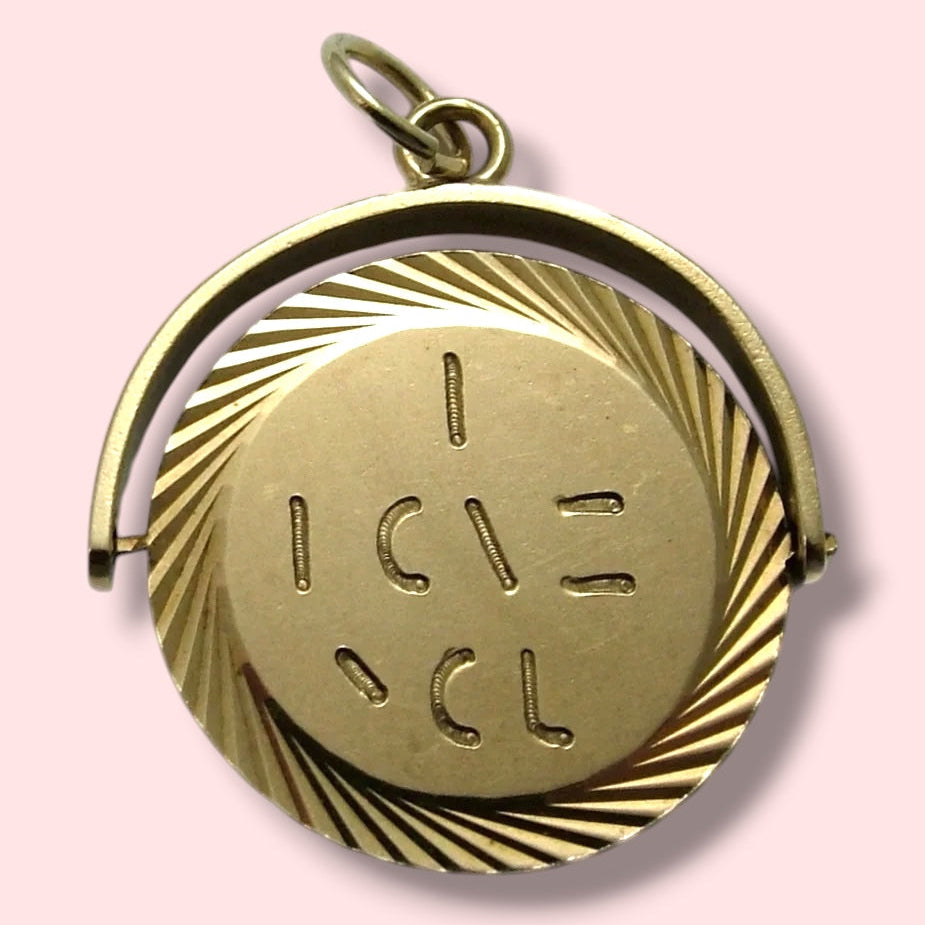 1966 Vintage 9k 9ct Yellow Gold “I Love You” Spinner Charm Pendant Hallmarked