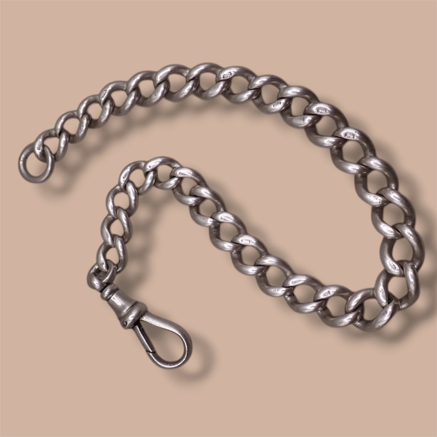 Vintage 1930s English Sterling Silver Albert Chain Bracelet with Dog Clip | Hallmarked London 1933