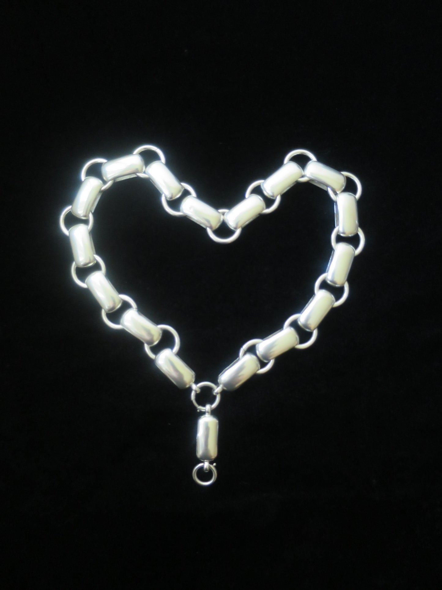 Rare Antique Victorian Sterling Silver "Book Chain" Collar & Extension Necklace