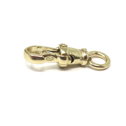 14K Yellow Gold Antique Style Swivel Clasp - Lobster Clip 19mm - MEDIUM