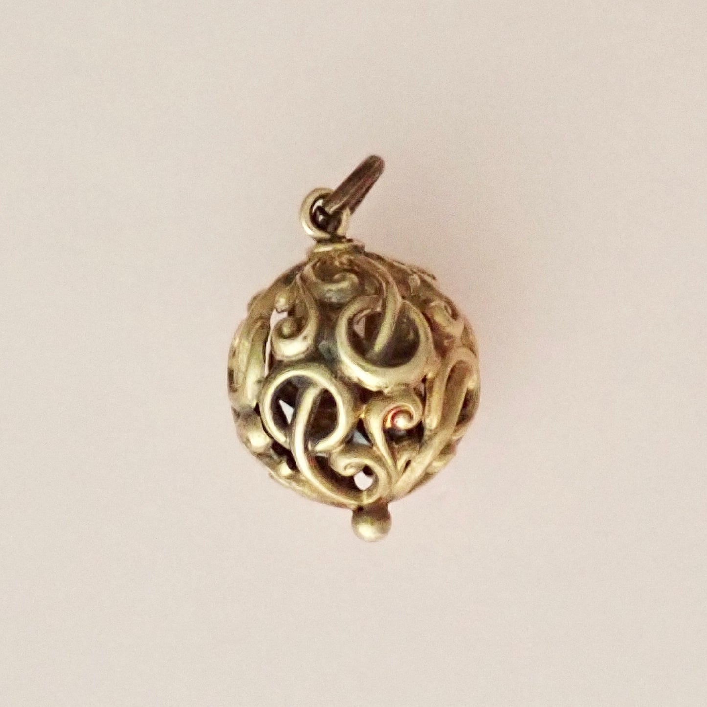 Antique Victorian Open-Work Scroll "Orb" Charm