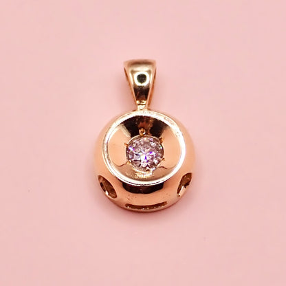 Preloved 14k Solid Gold & Brilliant Diamond Solitaire Pendant