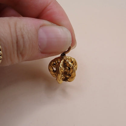 Antique Victorian Repoussé 18K Acanthus "Orb" Charm