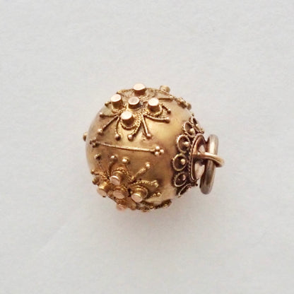 Antique Victorian Etruscan Revival 14K "Orb" Filigree Charm