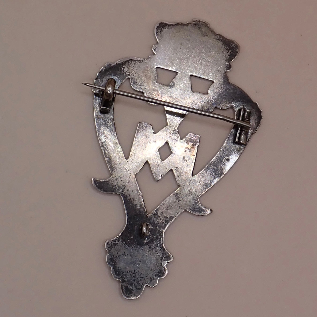 Rare 19th Century Scottish Sterling Silver Crowned Luckenbooth “Grand” Brooch Pin