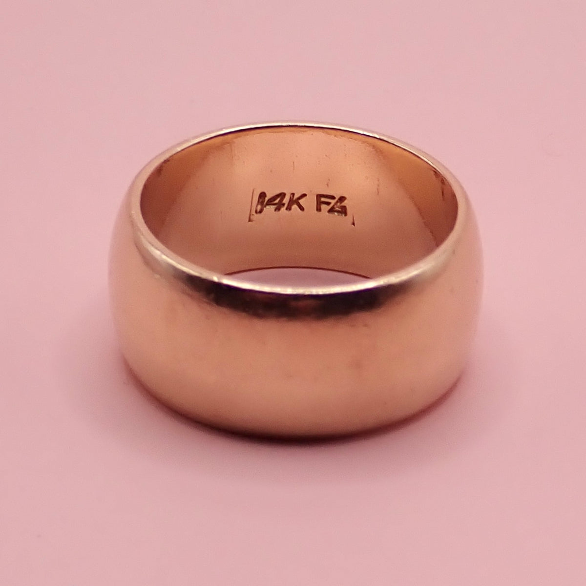 Preloved Heavyweight 14k Yellow Gold Wide Cigar Band Ring (11.3g)