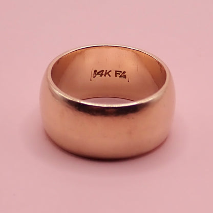 Preloved Heavyweight 14k Yellow Gold Wide Cigar Band Ring (11.3g)