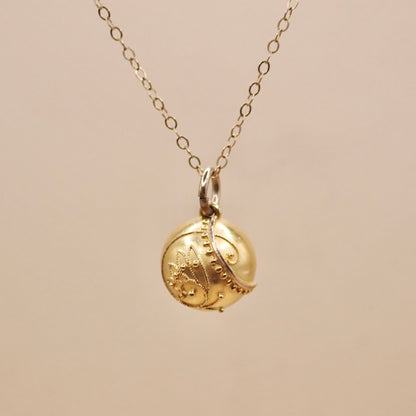 Antique Victorian Etruscan Revival Gold "Orb" Charm