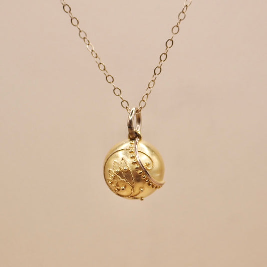 Antique Victorian Etruscan Revival Gold "Orb" Charm