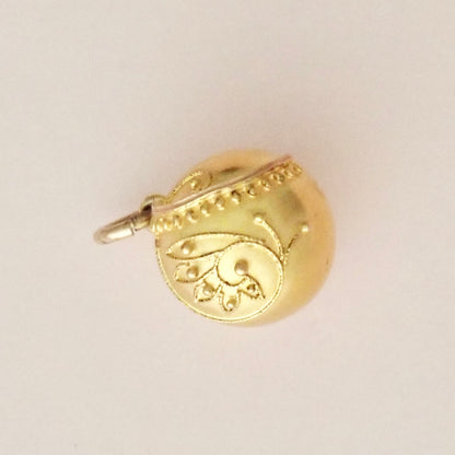 Antique Victorian Etruscan Revival Gold "Orb" Charm