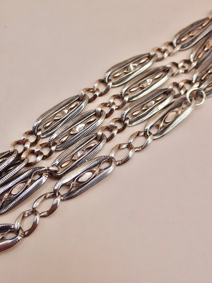 Antique Victorian Niello & Rose Gold 20.5” Long-Length Chain Necklace MB86