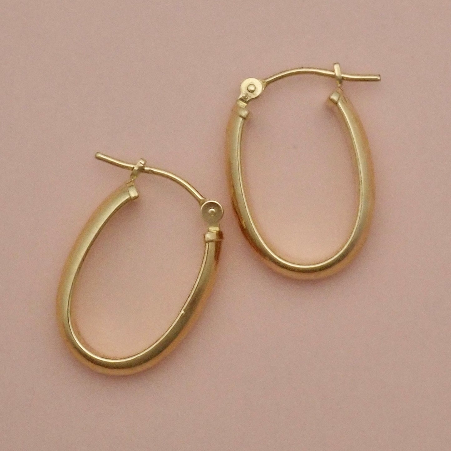 PreLoved Solid 14K Yellow Gold Oval "U-Shape" High-Polish Hoop Earrings