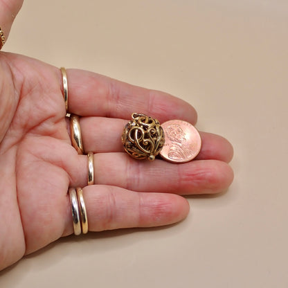 Antique Victorian Open-Work Scroll "Orb" Charm