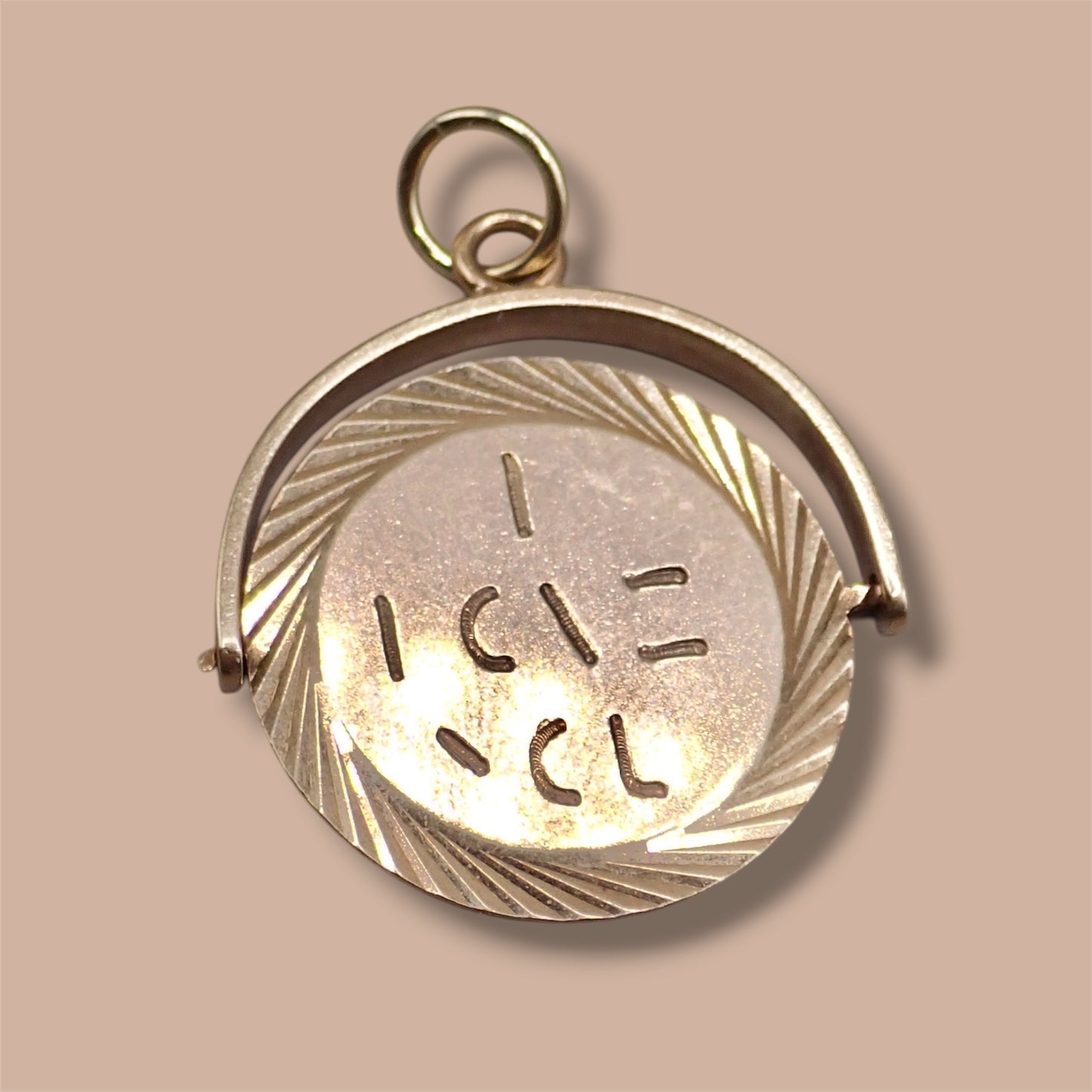 1966 Vintage 9k 9ct Yellow Gold “I Love You” Spinner Charm Pendant Hallmarked