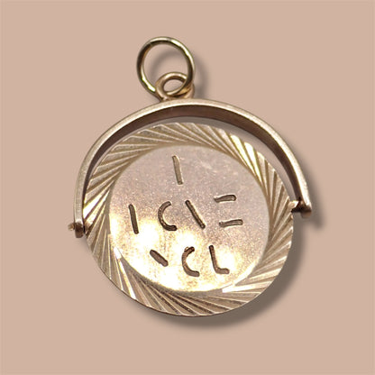 1966 Vintage 9k 9ct Yellow Gold “I Love You” Spinner Charm Pendant Hallmarked