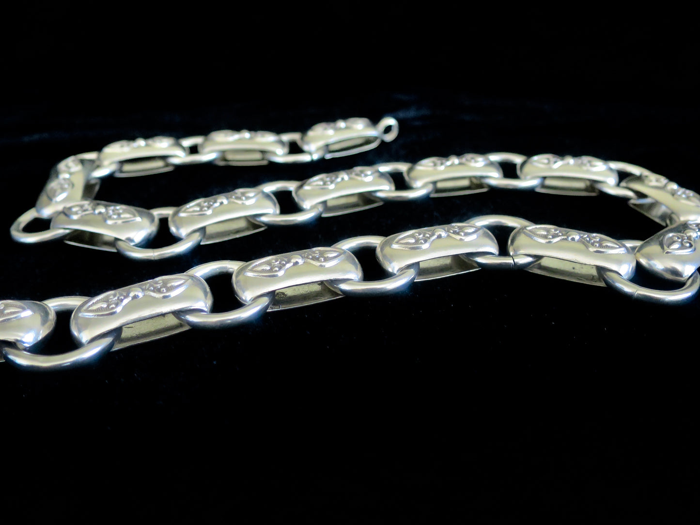 Rare Antique Victorian Sterling Silver "Book Chain" Collar & Extension Necklace