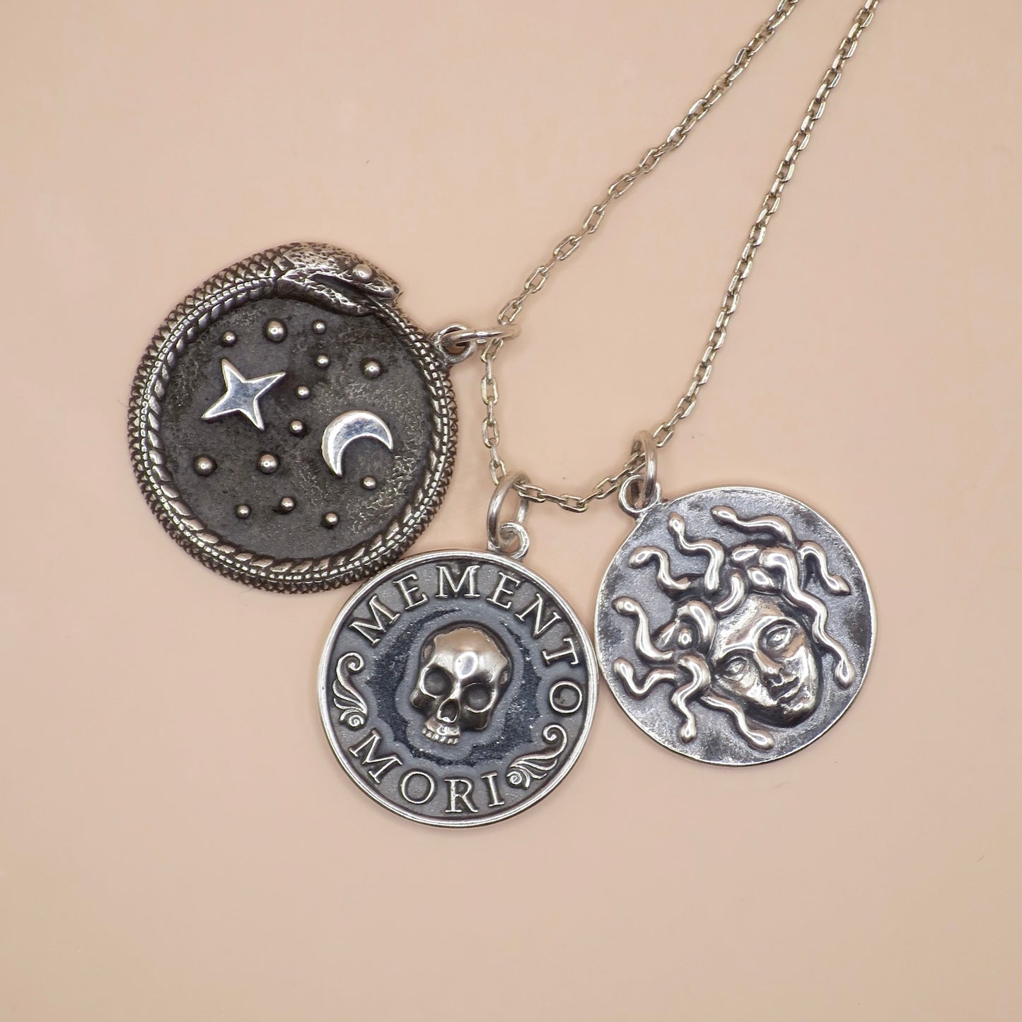 Solid 925 Sterling Silver Medusa Pendant, 24x18mm