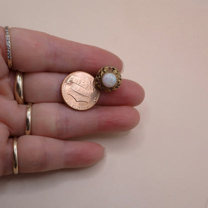 Antique Victorian Rare Antique Victorian Open-Work Opal "Cage" Micro-Charm