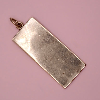 Vintage 1977 British 9K Yellow Gold Ingot Pendant – London Hallmarked, Silver Jubilee Era
