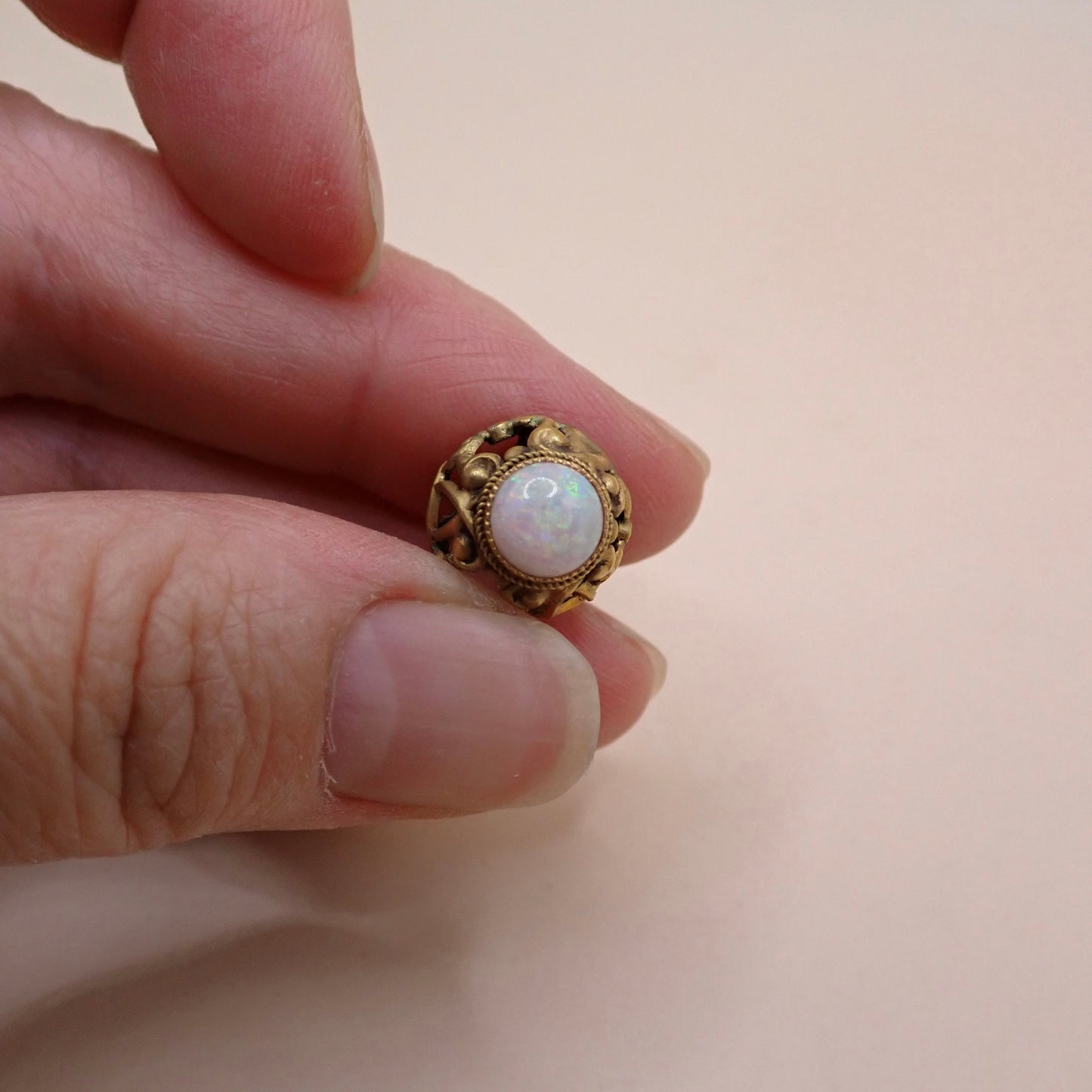 Antique Victorian Rare Antique Victorian Open-Work Opal "Cage" Micro-Charm