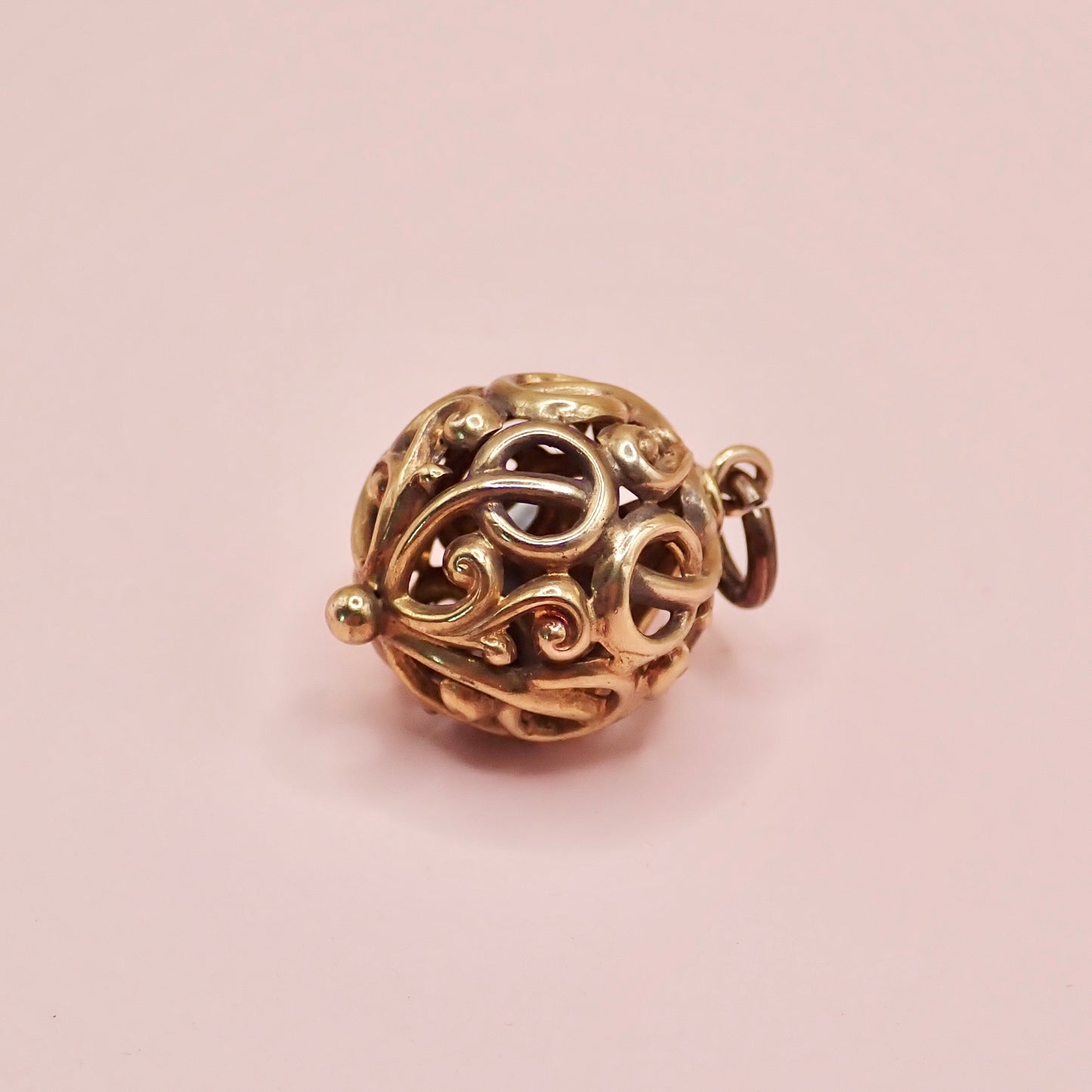 Antique Victorian Open-Work Scroll "Orb" Charm