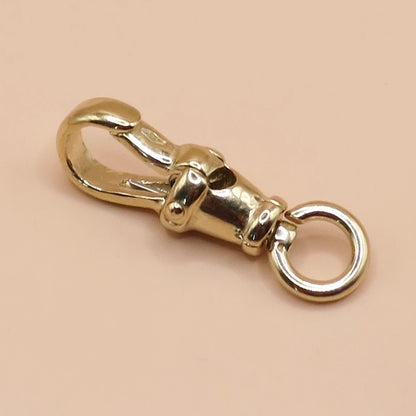 14K Yellow Gold Antique Style Swivel Clasp - Lobster Clip 19mm - MEDIUM