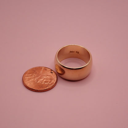 Preloved Heavyweight 14k Yellow Gold Wide Cigar Band Ring (11.3g)