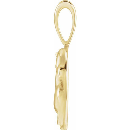 14K Yellow Gold .015 CT Natural Diamond Chinese Zodiac Year of the Rooster Pendant