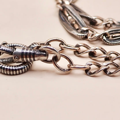 Antique Victorian Niello & Rose Gold 20.5” Long-Length Chain Necklace MB86