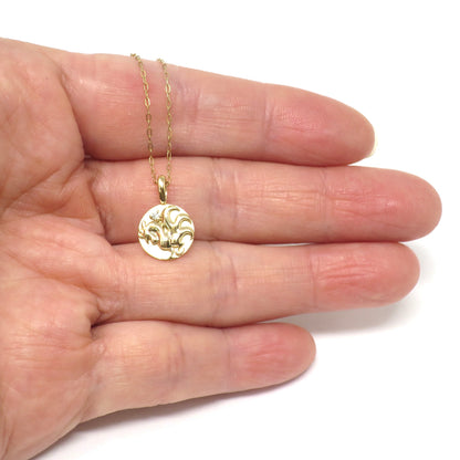 14K Yellow Gold .015 CT Natural Diamond Chinese Zodiac Year of the Rooster Pendant