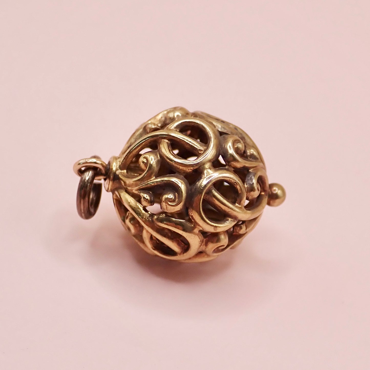 Antique Victorian Open-Work Scroll "Orb" Charm