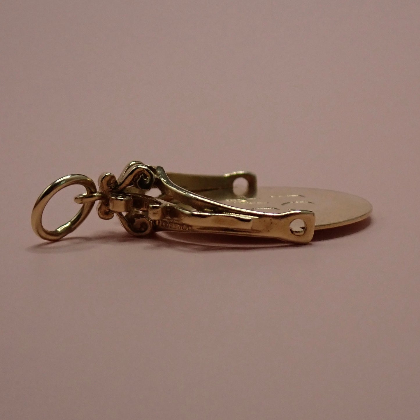 Vintage 1975 Birmingham 9ct Gold Heart Shaped 'I Love You' Spinner Charm Pendant