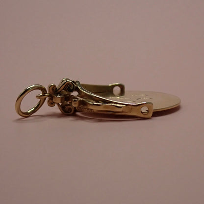 Vintage 1975 Birmingham 9ct Gold Heart Shaped 'I Love You' Spinner Charm Pendant