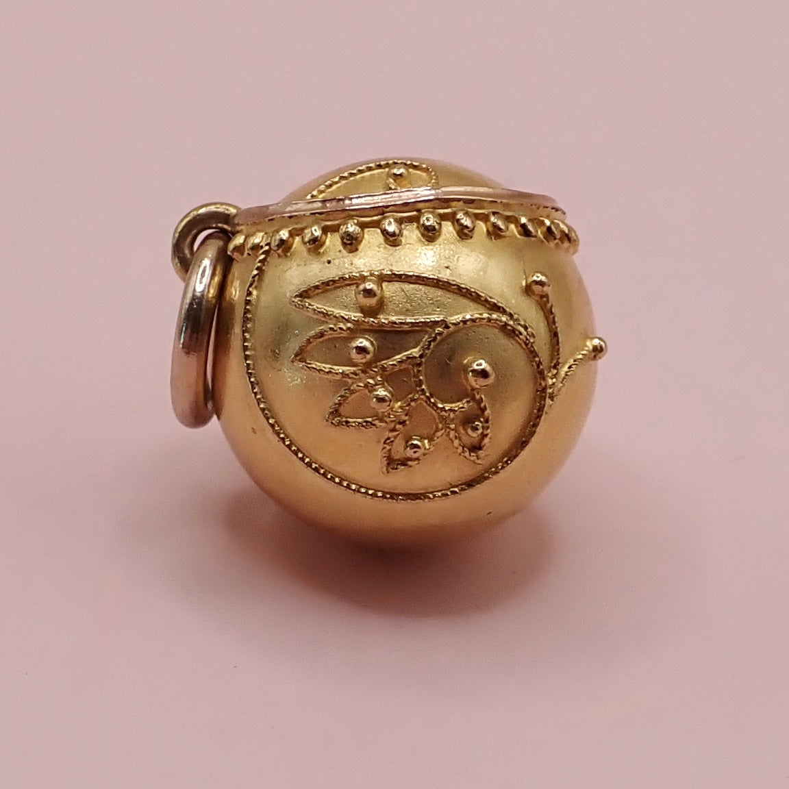 Antique Victorian Etruscan Revival Gold "Orb" Charm