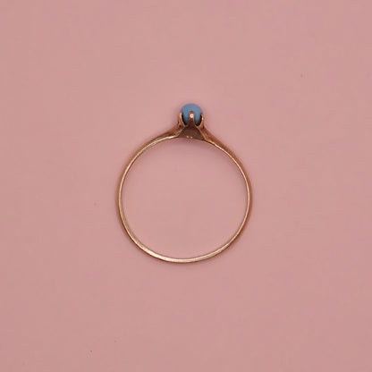 Vintage 10k Warm Gold & Robin's Egg Blue Stacking Ring