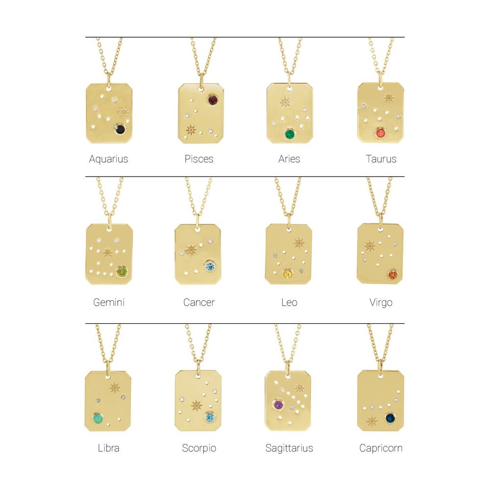 Solid 925 Sterling Silver Natural Peridot & .01 Natural Diamond Gemini Constellation Pendant