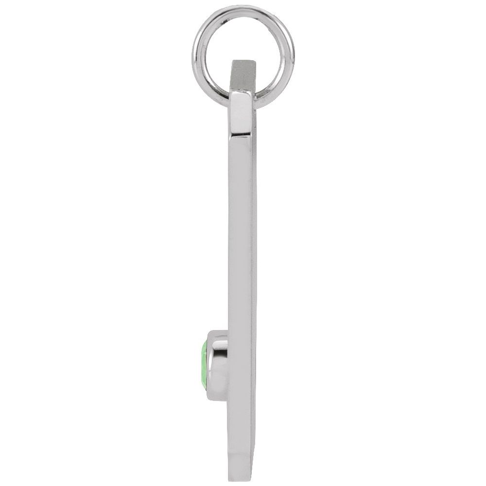 Solid 925 Sterling Silver Natural Green Chrysoprase & .01 Natural Diamond Libra Constellation Pendant